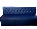 Ver imagem 2 de Poltrona Sofá Booth 2,80cm Acento e Encosto Azul Base Preto Capitone Á Mão Sku176