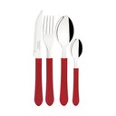 Ver imagem 3 de Faqueiro Tramontina Leme com Lâminas em Aço Inox e Cabos de Polipropileno Vermelho 12 Peças Tramonti