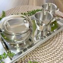 Ver imagem 2 de Kit 4 Xícaras Café Expresso Parede Dupla Aço Inox 80ml