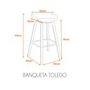 Ver imagem 2 de Kit 2 Banquetas Alta Polipropileno Toledo Fratini Preto