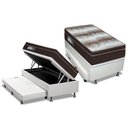 Ver imagem 1 de Cama Box Baú C/auxiliar Solteiro: Colchão Anatômico Ortobom Ortopédico Light + Base Crc Courano