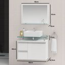 Ver imagem 2 de Conjunto para Banheiro Gabinete com Cuba e Espelheira 60cm Diamante Branco
