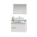 Ver imagem 3 de Conjunto para Banheiro Gabinete com Cuba e Espelheira 60cm Diamante Branco