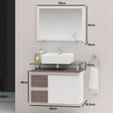 Ver imagem 2 de Conjunto para Banheiro Gabinete com Cuba e Espelheira 60cm Diamante Branco/Rustico