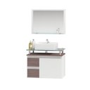 Ver imagem 3 de Conjunto para Banheiro Gabinete com Cuba e Espelheira 60cm Diamante Branco/Rustico