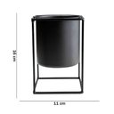 Ver imagem 6 de Vaso Decorativo Preto com Suporte em Metal 16x11cm - D’Rossi