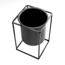 Ver imagem 1 de Vaso Decorativo Preto com Suporte em Metal 16x11cm - D’Rossi