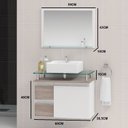 Ver imagem 2 de Conjunto para Banheiro Gabinete com Cuba e Espelheira 60cm Diamante Branco/Ciliegio