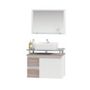 Ver imagem 3 de Conjunto para Banheiro Gabinete com Cuba e Espelheira 60cm Diamante Branco/Ciliegio