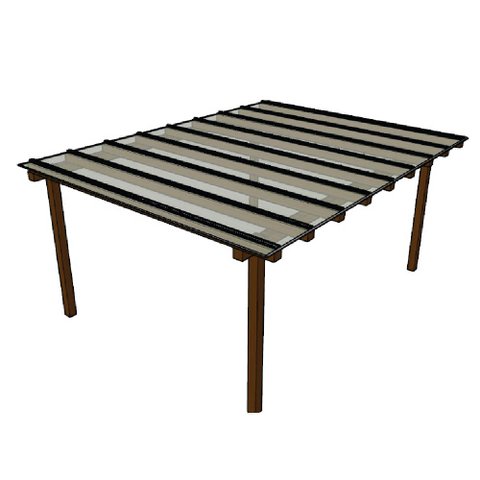 Kit Policarbonato Cristal 4mm 4,00m X 3,00m - Perfis Bronze