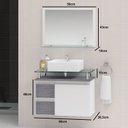 Ver imagem 2 de Conjunto para Banheiro Gabinete com Cuba e Espelheira 60cm Diamante