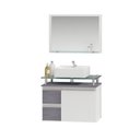 Ver imagem 3 de Conjunto para Banheiro Gabinete com Cuba e Espelheira 60cm Diamante