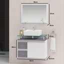 Ver imagem 2 de Conjunto para Banheiro Gabinete com Cuba e Espelheira 60cm Diamante Branco/Rovere