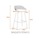 Ver imagem 2 de Kit 2 Banquetas Alta Polipropileno e Aço Mônaco Espresso Móveis