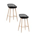 Ver imagem 1 de Kit 2 Banquetas Alta Polipropileno e Aço Mônaco Espresso Móveis