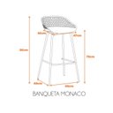 Ver imagem 2 de Kit 2 Banquetas Alta Polipropileno e Aço Mônaco Espresso Móveis Preto