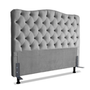 Ver imagem 1 de Cabeceira Para Cama Box Casal 1,4 M Realeza:Suede Cinza Claro