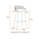 Ver imagem 3 de Kit 4 Banquetas Alta Polipropileno e Aço Mônaco Espresso Móveis