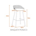 Ver imagem 3 de Kit 4 Banquetas Alta Polipropileno e Aço Mônaco Espresso Móveis Preto