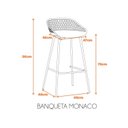 Ver imagem 3 de Kit 4 Banquetas Alta Polipropileno e Aço Mônaco Espresso Móveis