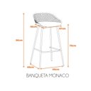 Ver imagem 3 de Kit 4 Banquetas Alta Polipropileno e Aço Mônaco Espresso Móveis Azul/Marinho