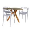 Conjunto Mesa de Jantar Orgânica Nina 120cm Natural com 3 Cadeiras Allegra - Cinza - 1