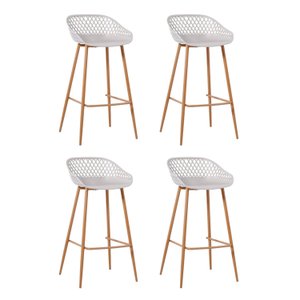 Kit 4 Banquetas Alta Polipropileno e Aço Mônaco Espresso Móveis