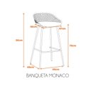 Ver imagem 2 de Kit 4 Banquetas Alta Polipropileno e Aço Mônaco Espresso Móveis