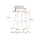 Ver imagem 2 de Kit 4 Banquetas Alta Polipropileno e Aço Mônaco Espresso Móveis Branco/Nude