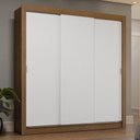 Ver imagem 1 de Guarda-roupa Casal 3 Portas de Correr Rustic/branco Sublime Plus Madesa Rustic/branco