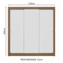 Ver mais imagens de Guarda-roupa Casal 3 Portas de Correr Rustic/branco Sublime Plus Madesa Rustic/branco
