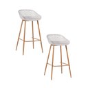 Ver imagem 1 de Kit 2 Banquetas Alta Polipropileno e Aço Mônaco Espresso Móveis Branco/Nude