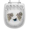 Assento Sanitário Tampa de Vaso Sabatini Branco Decorado com Borboleta - Borboleta Azul Escuro - 1