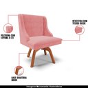 Ver imagem 4 de Kit 6 Cadeiras Decorativas Sala de Jantar Base Giratória de Madeira Firenze Suede Rosê/Natural G19 -