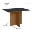 Ver imagem 2 de Mesa de Jantar Retangular Tampo Chanfrado com Vidro 120cm Helô Carvalho/grafite/preto - Poliman