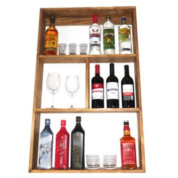 Adega Rústica Multiúso de Parede 4 Repartições Madeira Pinus - 4