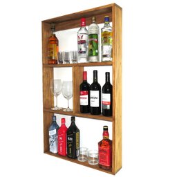 Adega Rústica Multiúso de Parede 4 Repartições Madeira Pinus - 6