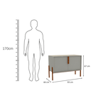 Ver imagem 2 de Rack LOFT pequeno fechado MDF Nude e Madeira 93x67x44 Donna 0102RPF02