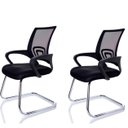 Ver imagem 1 de Kit com 2 Cadeira Interlocutor Fixa Escritório tela mesh Wave Pierre Preta W-120a