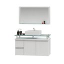 Ver imagem 2 de Conjunto para Banheiro Gabinete com Cuba e Espelheira 80cm Diamante Branco