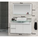 Ver imagem 3 de Conjunto para Banheiro Gabinete com Cuba e Espelheira 80cm Diamante Branco