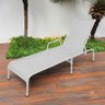 Kit 2 Espreguiçadeiras Catar + Mesa para Jardim e Piscina - Branco - 8