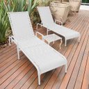 Ver imagem 2 de Kit 2 Espreguiçadeiras Catar + Mesa para Jardim e Piscina - Branco