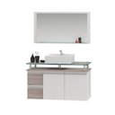 Ver imagem 2 de Conjunto para Banheiro Gabinete com Cuba e Espelheira 80cm Diamante Branco/Ciliegio