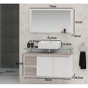 Ver imagem 3 de Conjunto para Banheiro Gabinete com Cuba e Espelheira 80cm Diamante Branco/Ciliegio