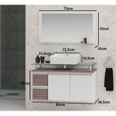 Ver imagem 3 de Conjunto para Banheiro Gabinete com Cuba e Espelheira 80cm Diamante Branco/Rustico