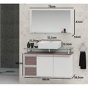 Ver imagem 3 de Conjunto para Banheiro Gabinete com Cuba e Espelheira 80cm Diamante