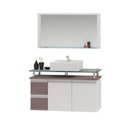 Ver imagem 2 de Conjunto para Banheiro Gabinete com Cuba e Espelheira 80cm Diamante Branco/Rustico