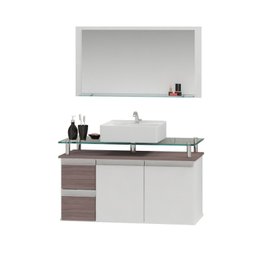 Conjunto para Banheiro Gabinete com Cuba e Espelheira 80cm Diamante  - 2