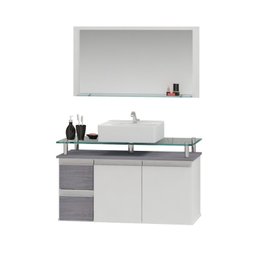 Conjunto para Banheiro Gabinete com Cuba e Espelheira 80cm Diamante  - 3